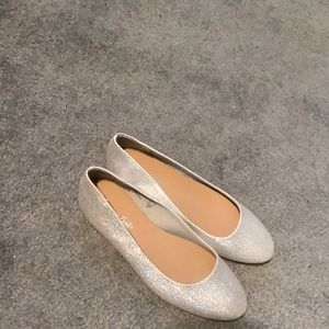 Silver sparkly flats